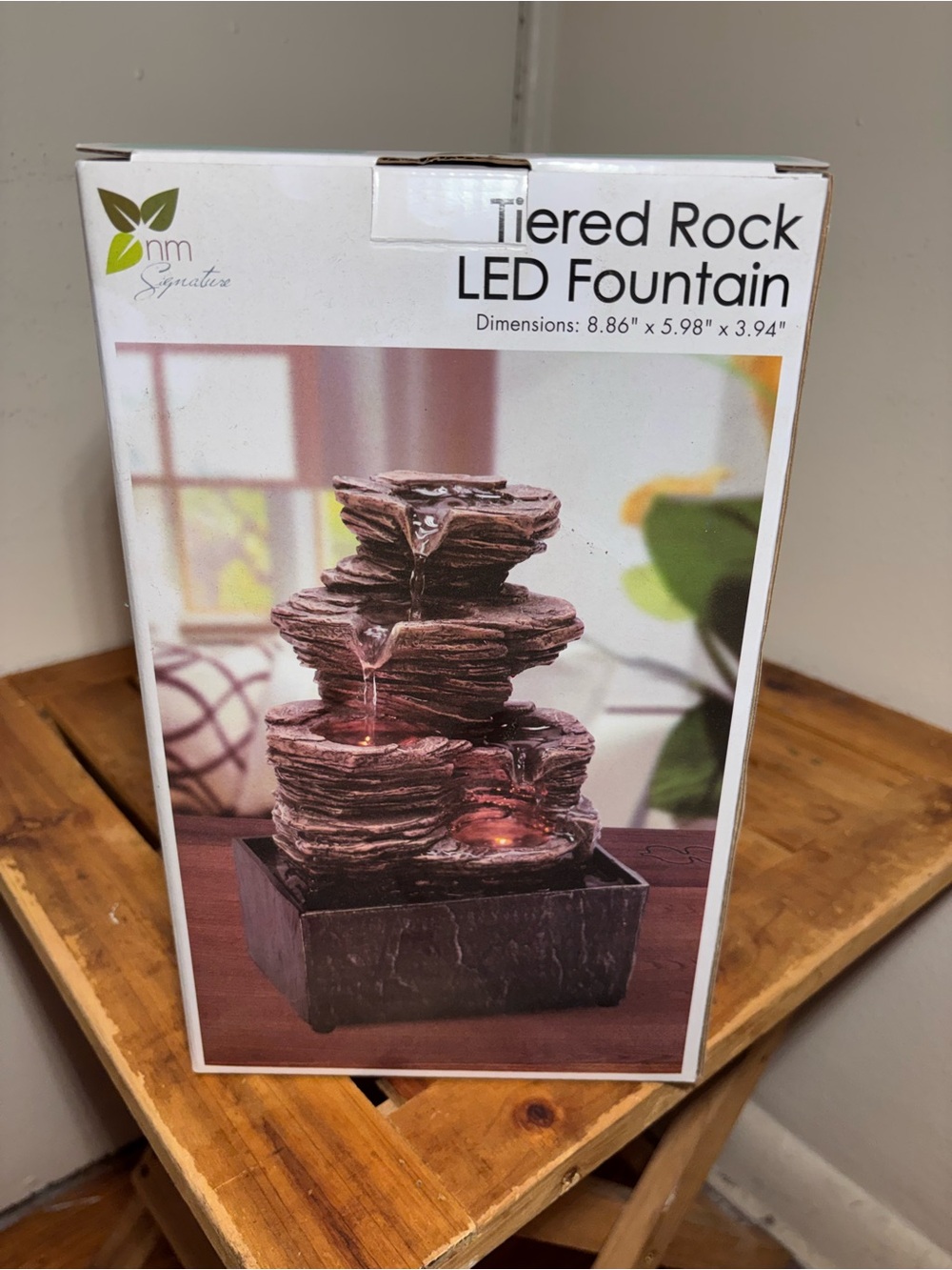 n m Signature Indoor Tiered Rock LED Fountain NEW